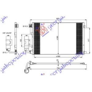 HLADNJAK KLIME BENZIN (600x385x16) KOYO NISSAN QASHQAI (2010-2013) (OEM: 92100-JD200, 92100JD200)