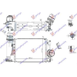 HLADNJAK INTERKULERA 1.3 TURBO BENZIN 280 x220 x80 NISSAN QASHQAI (2017-2021) (OEM: 1441100Q4L)