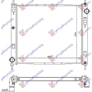 HLADNJAK MOTORA 1.5 DCi (47.8x44.4x27) NISSAN JUKE (2010-2015) (OEM: 214101FE0A, 214101FE0B, 21410BA62A)