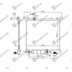 HLADNJAK MOTORA 1.2 12V BENZINZ.AUTOMATIK (445x40 0 x 16 NISSAN MICRA (K13) (2010-2013) (OEM: 214101HJ0A, 214601HJ0A)