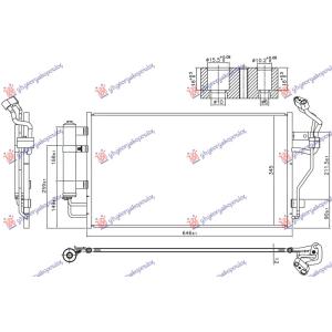 HLADNJAK KLIME ELEKTRICNI (646x345x12) NISSAN LEAF (2011-2017) (OEM: 921003NL0A, 921003NL1A, 921003NL1B)