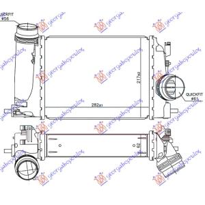 HLADNJAK INTERKULERA 1.5 DCi (282x2 17x62) NISSAN X-TRAIL (2014-2017) (OEM: 14461-4EA0A, 144614EA0A)