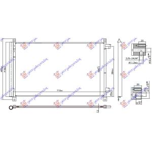 HLADNJAK KLIME 2.0 -2.5 16v BENZINZ. (7 10 x40 0 x 12) NISSAN X-TRAIL (2014-2017) (OEM: 921004BB0A, 921005HA0A)