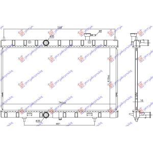 HLADNJAK MOTORA 2.0 -2.5 16v BENZIN (4 10 x74 1x 16 NISSAN X-TRAIL (2017-2021) (OEM: 214104BB0A, 214104BB0B)