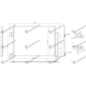 HLADNJAK KLIME 1.7 BENZIN (629x425x12) (NISSENS) NISSAN X-TRAIL (2017-2021) (OEM: 9211000Q0B)
