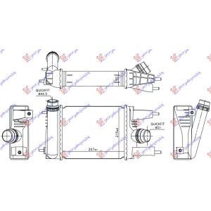 HLADNJAK INTERKULER 1.2 DIG- TURBO BENZIN NISSAN PULSAR (2015-) (OEM: 144613ZU0A, 144613ZU0B)