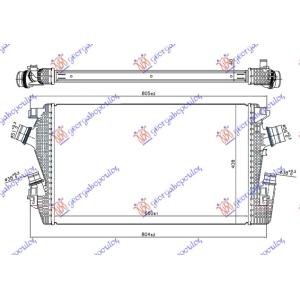 HLADNJAK INTERKULER 2.0 CDti BI TURBO (660 x40 8) OPEL ASTRA J 5D/S.W. (2013-2016) (OEM: 1302258, 13397301)