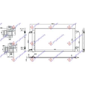 HLADNJAK KLIME 1.4i 16V B 14XE (69.2x37.8x 1.2 OPEL ASTRA K 5D/S.W. (2016-) (OEM: 39010376, 39131675)