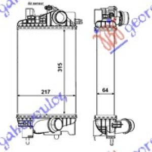 HLADNJAK INTERKULER 1.4- 16V TURBO (3 15x2 18x64) OPEL MERIVA (2010-2014) (OEM: 1302140)