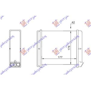 GREJAC KABINE (M) + / -AC (177x 176) VALE OPEL CALIBRA (1989-1995) (OEM: 1843106)