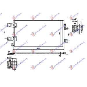 HLADNJAK KLIME 2.5 DCi DIZEL (690 x380 x 16) OPEL MOVANO (2009-2019) (OEM: 4417246, 7701066110)