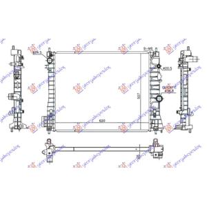 HLADNJAK MOTORA 1.7 DTi/CDTi DIZEL (MAN) (620x510x26) (NISSENS) Leva str. OPEL MOKKA 2013-2016 (J13) (OEM: 1300343, 1300349, 95081724)