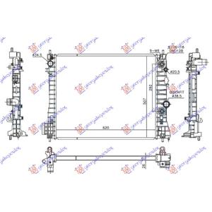 HLADNJAK 1.7DTi / CDTi AUTOMATIK DIZ (620 x5 10 x26) OPEL MOKKA (2013-2016) (OEM: 1300344, 1300351, 95081725)