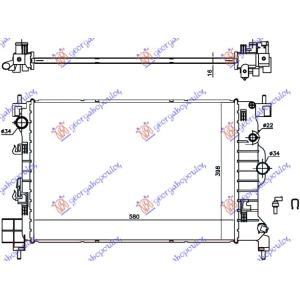 HLADNJAK MOTORA 1.6 16v BENZIN (MAN) (580x400x16) (NISSENS) OPEL MOKKA 2013-2016 (J13) (OEM: 95316030)