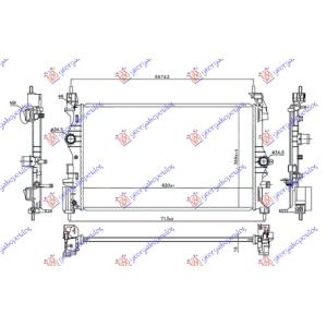 HLADNJAK 1.0 TUR.BENZINZ.MANUELNI (MOT:B 10 XFL)66KW OPEL ADAM (2012-) (OEM: 1300363, 1300378, 13378215)