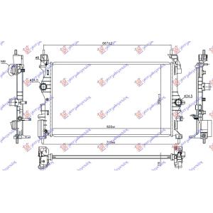 HLADNJAK MOTORA 1.0 TURBO BENZIN (MAN) (B10XFT 85KW) (620x369x16) (NRF) OPEL ADAM 2012- (M13) (OEM: 1300368, 1300377, 13440204)