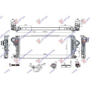 HLADNJAK INTERKULER 1.6-2.0 CDTi DIZ 665x285 OPEL INSIGNIA (2017-) (OEM: 84208091)