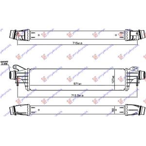 HLADNJAK INTERKULER 1.0 i TUR. BENZINZ. (57 1x 127x50 OPEL CORSA E (2015-2019) (OEM: 1302299, 13378221)