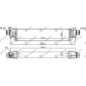 HLADNJAK INTERKULER 1.6 TUR. (OPC) BENZIN OPEL CORSA E (2015-2019) (OEM: 1302312, 13440206)