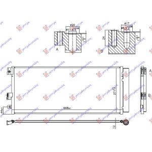 HLADNJAK KLIME 1.0 - 1.4TURBO BENZINZ. (637x280 x 12 OPEL CORSA E (2015-2019) (OEM: 1850742, 13486480)