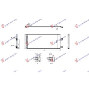 HLADNJAK KLIME BENZIN/DIZEL (649x284x12) OPEL CORSA E (2015-2019) (OEM: 39059785)