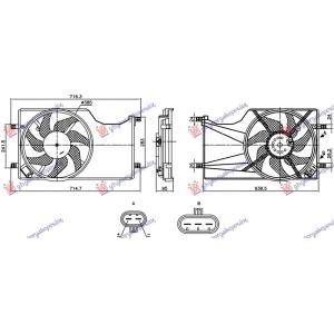 VENTILATOR KOMPLET 1.3 DIZEL - 1.0/1.4 BENZIN OPEL CORSA E (2015-) (OEM: 39059783)