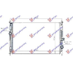 HLADNJAK MOTORA 1.2/1.6 BENZIN (HIBRID) - 1.5/1.6/2.0 DIZEL (MAN/AUTO) (650x433) (NISSENS) PEUGEOT 5008 (2016-2020) (OEM: 39192901, 1637131880, 9811401480)