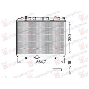 HLADNJAK MOTORA BENZIN-DIZEL (38x55x1.8) SA NOSACEM VENTILATORA (HELLA) PEUGEOT 208 I (2015-2019) (OEM: 1330J7)