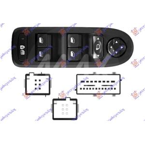 PREKIDAC U PREDNJIM VRATIMA (4) (26 PIN) Leva str. PEUGEOT 508 (2011-2015) (OEM: 6490C3, 6490NT, 6490Y5)