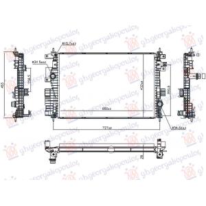 HLADNJAK MOTORA 1.6 BENZIN/HIBRID (650x432) (NISSENS) PEUGEOT 508 II 2018-2023 (FB/FH/F3/FC/FJ/F4) (OEM: 9813964480)