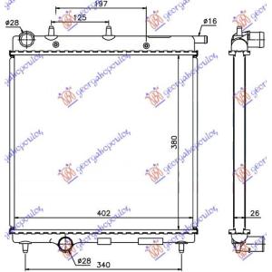 HLADNJAK MOTORA 1.4/1.6 HDI DIZEL (380x390) (NISSENS) PEUGEOT 2008 I 2016-2019 (CU) (OEM: 1330.E6, 1330E6)
