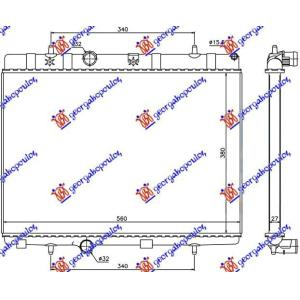HLADNJAK MOTORA BENZIN/DIZEL (38x56x2.7) (LEMLJEN SPOJ) (NISSENS) PEUGEOT 2008 I 2016-2019 (CU) (OEM: 1330.P8, 1330P8, 4408645)