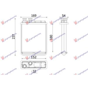 GREJAC KABINE (BR) (180x151) (MAHLE PREMIUM LINE) PEUGEOT II 2008 (2019-2023) (OEM: 9833378980)