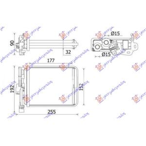 GREJAC KABINE (177x152x32) (MAHLE BEHR PREMIUM LINE) PEUGEOT 308 II (2017-2021) (OEM: 1620043380)