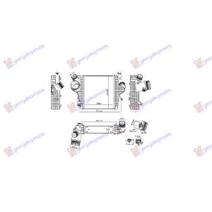 HLADNJAK INTERKULERA (258x240x64) (NISSENS) PORSCHE CAYENNE (9Y0/9YA) (2018-2023) (OEM: 4M0145803BP, PAB145803A)