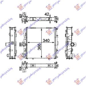 HLADNJAK MOTORA 2.7-2.9S-3.2S-3.4 BENZIN BEHR Desna str. PORSCHE 911 (997) (2005-2010) (OEM: 997.106.132.02, 99710613202)