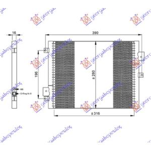 HLADNJAK KLIME 2.7-S 3 4 BENZINZ (36.5x27x 1.6) PORSCHE 911 (997) (2005-2010) (OEM: 99657311102, 99657311103)