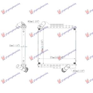 HLADNJAK MOTORA BENZIN (DESNA STRANA) (373x360) PORSCHE 911 (991) (2016-2019) (OEM: 9P1121252)