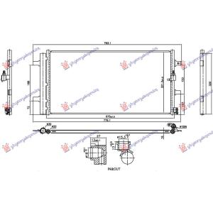 HLADNJAK KLIME BENZIN-DIZEL (637x325x16) (VALEO) PORSCHE MACAN 2014-2018 (95B) (OEM: 4G0260403A, 4G0260403B, 9A726040301)