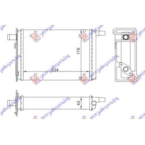 GREJAC KABINE (M)+ / -AC (235x 176) RENAULT TRAFIC (1980-2002) (OEM: 7704000112)