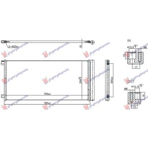HLADNJAK KLIME 1.6/2.0 DIZEL (745x361x16) RENAULT TRAFIC (2014-2019) (OEM: 2765000Q3G, 6000620782, 921006188R)