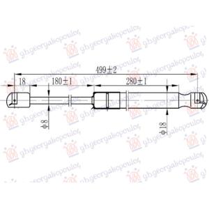 AMORTIZER GEPEK VRATA (498-360N) RENAULT CLIO (2019-2023) (OEM: 904508213R)