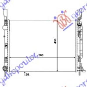 HLADNJAK MOTORA 1.5 DCi (56x41.8x26) (VALEO) RENAULT KANGOO 2013-2021 (KC0/KC1) (OEM: 21400-JD20B, 21400JD20B, 21410-JD00B)