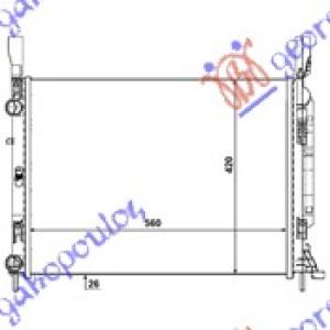 HLADNJAK MOTORA 1.6 BENZIN - 1.5 DIZEL (560x410x23) (NRF) RENAULT KANGOO 2013-2021 (KC0/KC1) (OEM: 415500002, 8200418327, 8200418328)