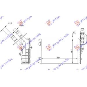 GREJAC KABINE (M) + / -AC (234x 157) RENAULT SYMBOL (2008-2013) (OEM: 7701044790, 7701045552)