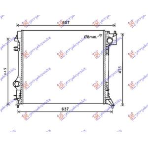 HLADNJAK MOTORA 1.5 DCi-2.0 BENZIN (54x48.5) RENAULT KADJAR (2015-2019) (OEM: 21410-4EA1A, 214104EA1A)