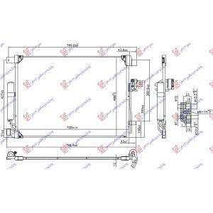 HLADNJAK KLIME 2.3 dCi DIZEL (70 2x488x 12) RENAULT P/U ALASKAN (2017-) (OEM: 921004KJ0A)