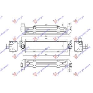 HLADNJAK INTERKULERA 2.7 Tdi DIZEL (ALUMINIJUM) RANGE ROVER SPORT (2005-2013) (OEM: PML500010, PML500031)