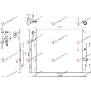 HLADNJAK KLIME 3.0/5.0 BENZIN (637x570x16) LAND ROVER RANGE ROVER SPORT (2005-2013) (OEM: LR015555, LR021824)