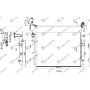 HLADNJAK KLIME 3 0 TD DIZEL 10 - (635x466x 16) RANGE ROVER SPORT (2005-2013) (OEM: JRB500250, JRB500270, LR015556)